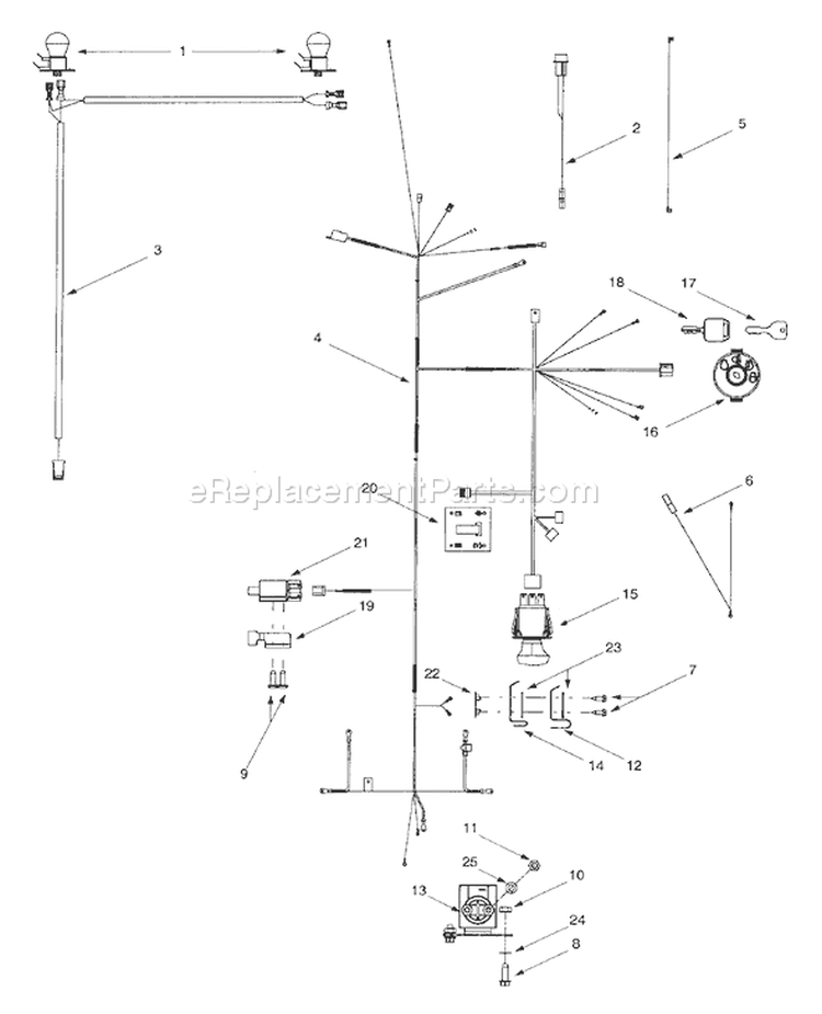 Page D Diagram and Parts List for 13AU624H401 2001 Yard Man Lawn Tractor